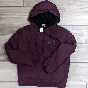 🧡 PINK Victoria's Secret Plum Sherpa Lined Anorak Coat
